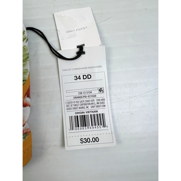 Shade Shore Bra Women 34 DD Orange Floral Underwire Lightly Lined Summer - Picture 4 of 7